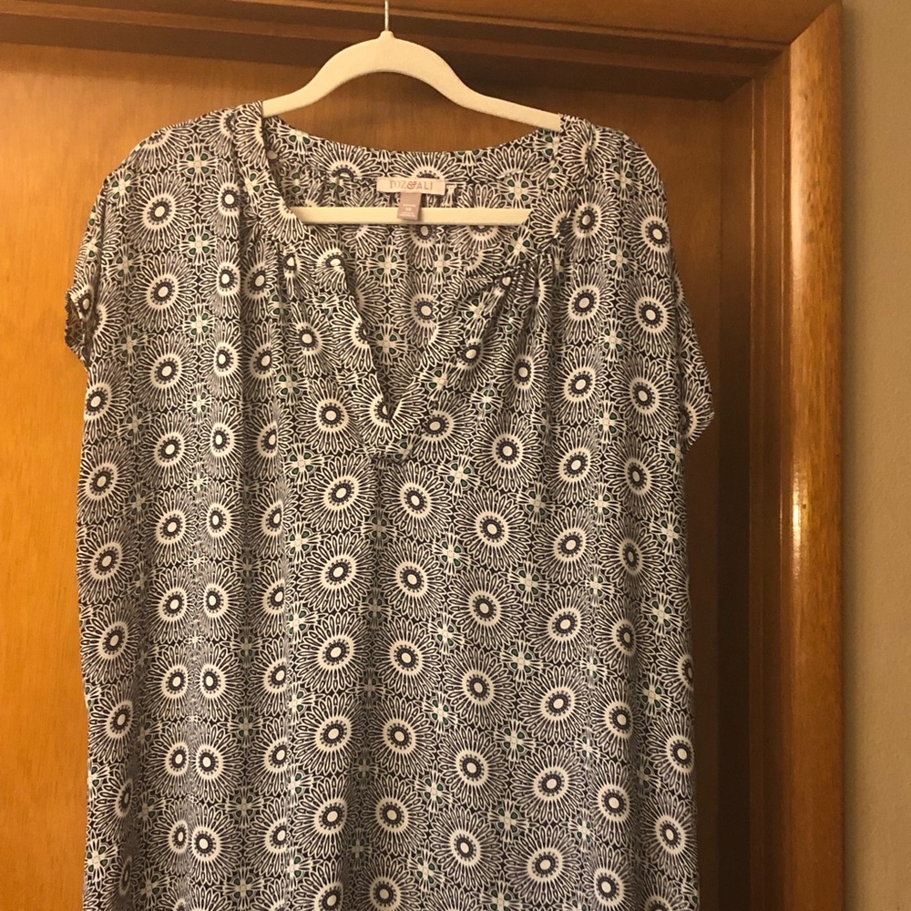 Shirt sleeve pattern blouse, size 3X